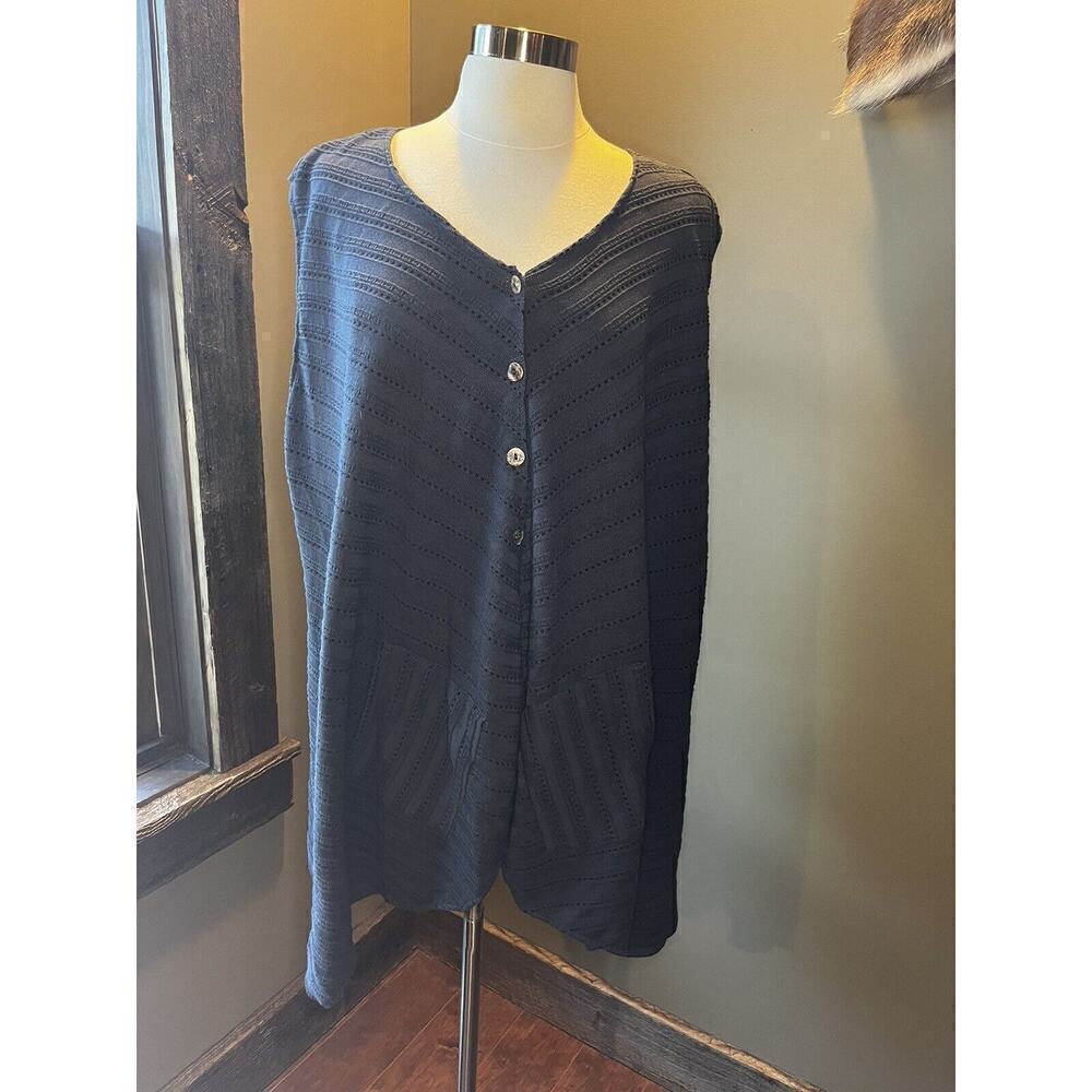 Margret Winter Boho Oversized Sleeveless Button down top w/Pockets Size 1X
